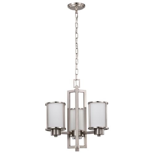 Main product image of Odeon 3 Light (convertible up/down) Chandelier w/ Satin White Glass