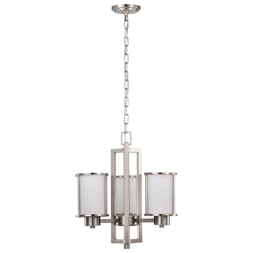 Main product image of Odeon 3 Light (convertible up/down) Chandelier w/ Satin White Glass