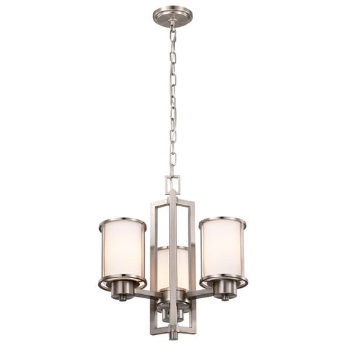 Main product image of Odeon 3 Light (convertible up/down) Chandelier w/ Satin White Glass