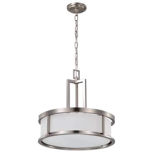 Main product image of Odeon 4 Light Pendant w/ Satin White Glass