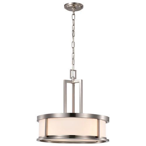 Main product image of Odeon 4 Light Pendant w/ Satin White Glass