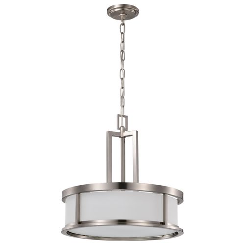 Main product image of Odeon 4 Light Pendant w/ Satin White Glass