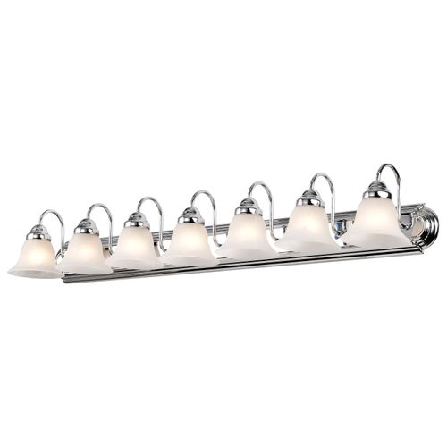 Main product image of Ballerina 7 Light 48" Vanity w/ Alabaster Glass Bell Shades