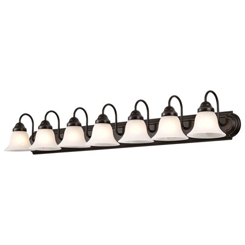 Main product image of Ballerina 7 Light 48" Vanity w/ Alabaster Glass Bell Shades