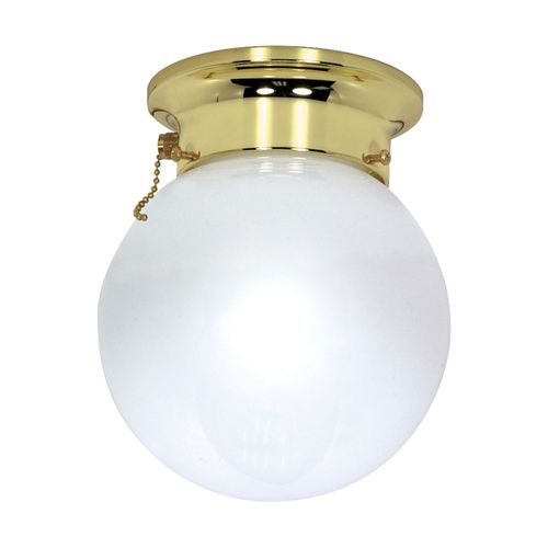 Main product image of 1 Light 6" Ceiling Mount White Ball w/ Pull Chain Switch (Pack of 2)