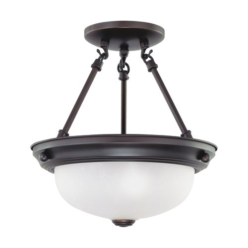 Main product image of 2 Light 11" Semi-Flush w/ Frosted White Glass