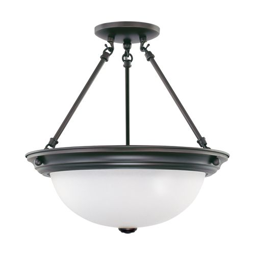 Main product image of 3 Light 15" Semi-Flush w/ Frosted White Glass