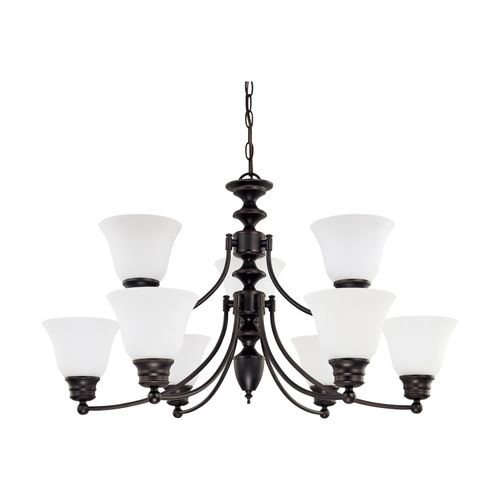 Main product image of Empire 9 Light 32" Chandelier w/ Frosted White Glass