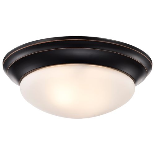 Main product image of 2 Light 14" Flush Mount Twist and Lock w/ Frosted White Glass