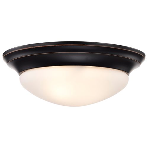 Main product image of 2 Light 14" Flush Mount Twist and Lock w/ Frosted White Glass