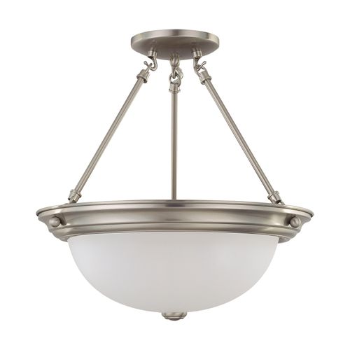 Main product image of 3 Light 15" Semi-Flush w/ Frosted White Glass