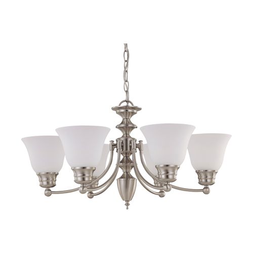 Main product image of Empire 6 Light 26" Chandelier w/ Frosted White Glass