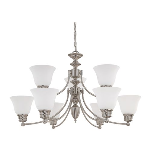 Main product image of Empire 9 Light 32" Chandelier w/ Frosted White Glass
