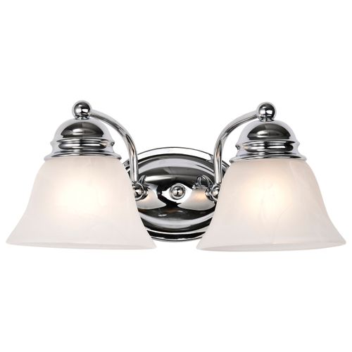 Main product image of Empire 2 Light 15" Vanity w/ Alabaster Glass Bell Shades