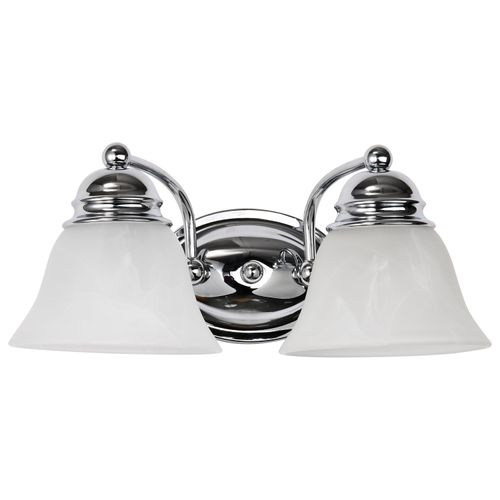 Main product image of Empire 2 Light 15" Vanity w/ Alabaster Glass Bell Shades