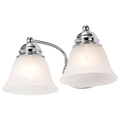 Main product image of Empire 2 Light 15" Vanity w/ Alabaster Glass Bell Shades