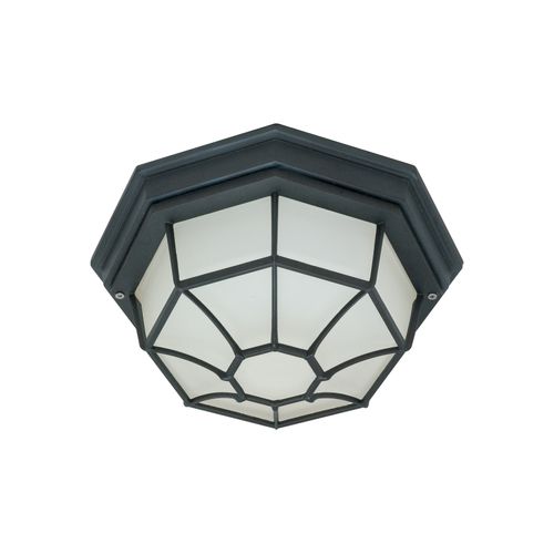 Main product image of 1 Light 12" Ceiling Spider Cage Fixture Die Cast Glass Lens Color retail packaging