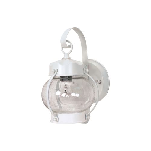 Main product image of 1 Light 10-5/8" Wall Lantern Onion Lantern w/ Clear Seed Glass Color retail packaging