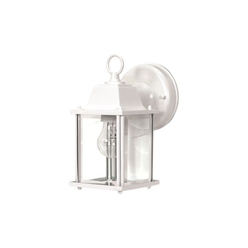 Main product image of 1 Light 8-5/8" Wall Lantern Cube Lantern w/ Clear Beveled Glass Color retail packaging