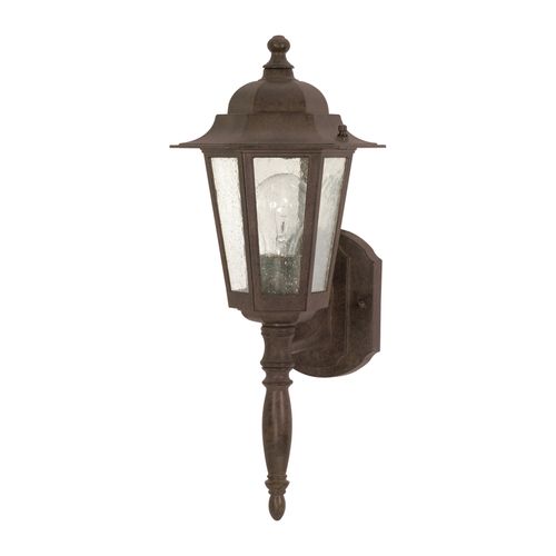 Main product image of Cornerstone 1 Light 18" Wall Lantern w/ Clear Seed Glass Color retail packaging