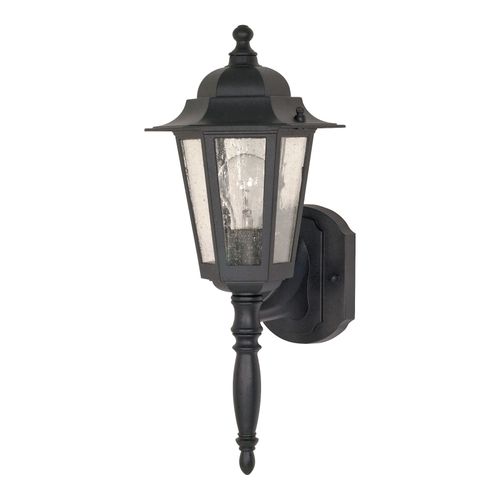 Main product image of Cornerstone 1 Light 18" Wall Lantern w/ Clear Seed Glass Color retail packaging