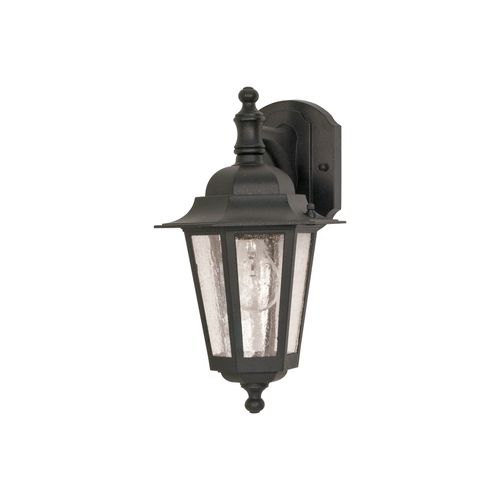 Main product image of Cornerstone 1 Light 13" Wall Lantern Arm Down w/ Clear Seed Glass Color retail packaging