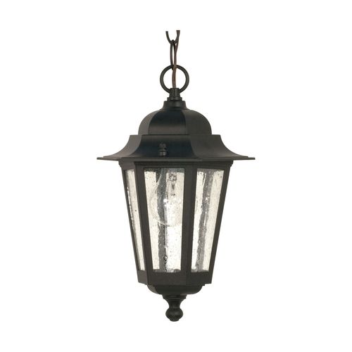 Main product image of Cornerstone 1 Light 13" Hanging Lantern w/ Clear Seed Glass Color retail packaging