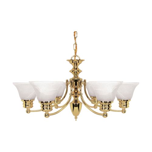 Main product image of Empire 6 Light 26" Chandelier w/ Alabaster Glass Bell Shades
