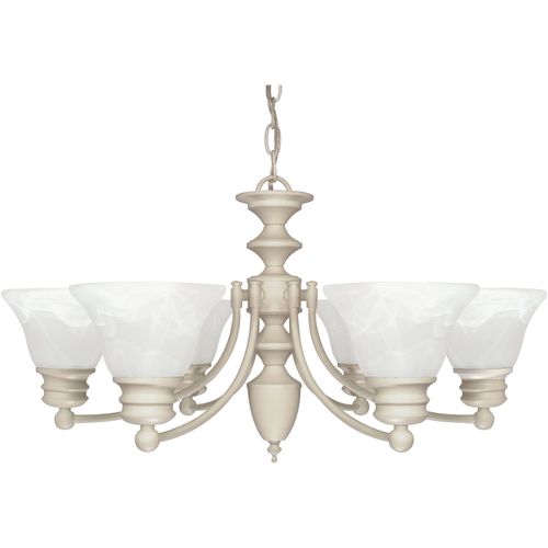Main product image of Empire 6 Light 26" Chandelier w/ Alabaster Glass Bell Shades