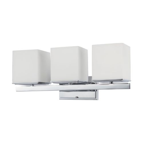 Main product image of Bento 3 Light Vanity Fixture w/ Satin White Glass