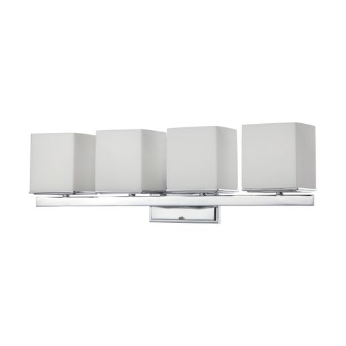 Main product image of Bento 4 Light Vanity Fixture w/ Satin White Glass