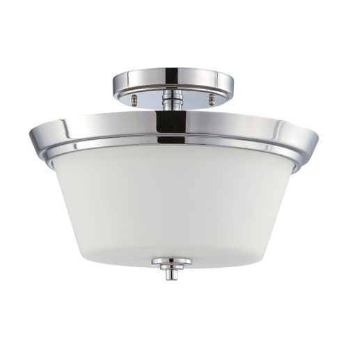 Main product image of Bento 3 Light Semi-Flush Fixture w/ Satin White Glass