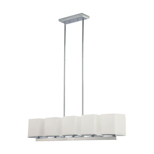 Main product image of Bento 5 Light Island Pendant w/ Satin White Glass
