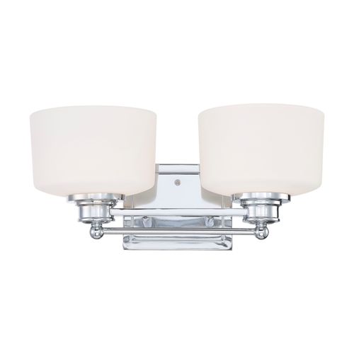 Main product image of Soho 2 Light Vanity Fixture w/ Satin White Glass