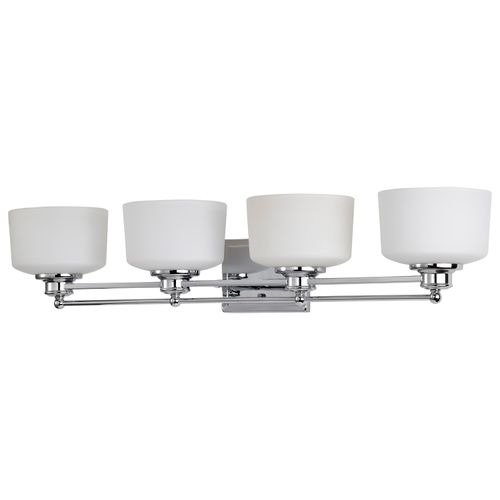Main product image of Soho 4 Light Vanity Fixture w/ Satin White Glass