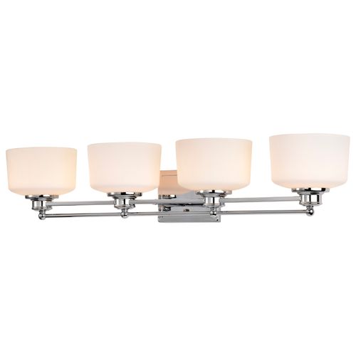 Main product image of Soho 4 Light Vanity Fixture w/ Satin White Glass