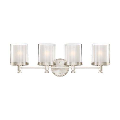 Main product image of Decker 4 Light Vanity Fixture w/ Clear and Frosted Glass