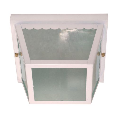 Main product image of 2 Light 10" Carport Flush Mount w/ Textured Frosted Glass
