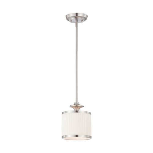 Main product image of Candice 1 Light Mini Pendant w/ Pleated White Shade