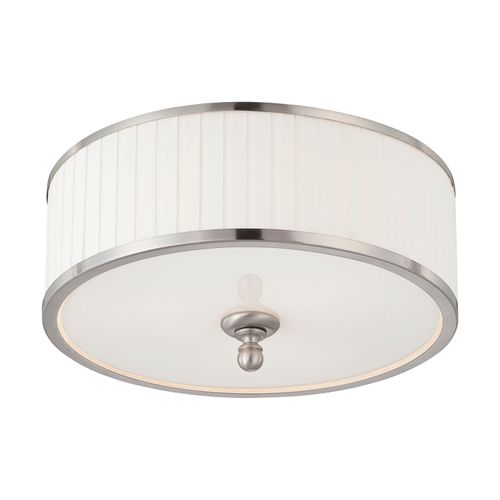 Main product image of Candice 3 Light Flush Dome Fixture w/ Pleated White Shade