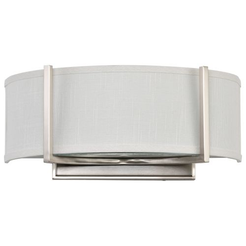 Main product image of Gemini 2 Light Wall Sconce w/ Slate Gray Fabric Shade
