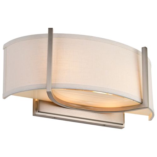 Main product image of Gemini 2 Light Wall Sconce w/ Slate Gray Fabric Shade