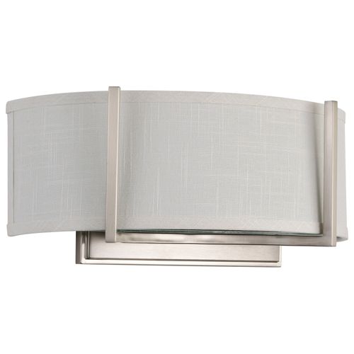 Main product image of Gemini 2 Light Wall Sconce w/ Slate Gray Fabric Shade