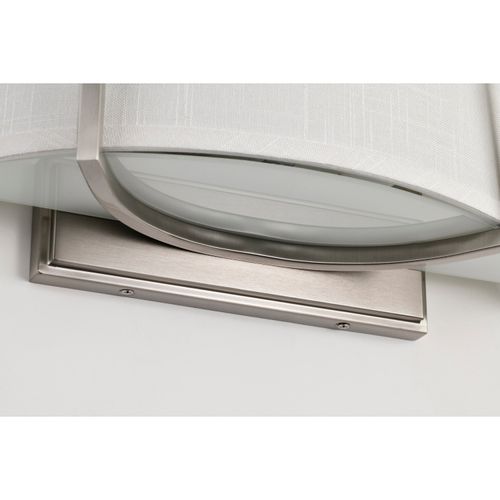 Main product image of Gemini 2 Light Wall Sconce w/ Slate Gray Fabric Shade