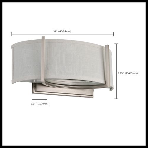Main product image of Gemini 2 Light Wall Sconce w/ Slate Gray Fabric Shade