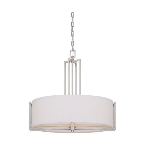 Main product image of Gemini 4 Light Pendant w/ Slate Gray Fabric Shade