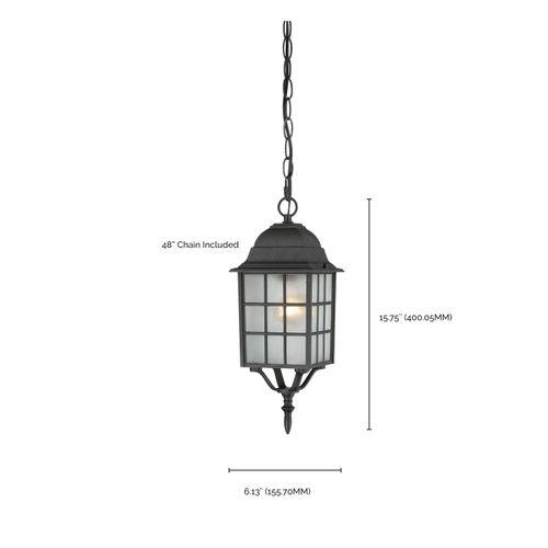 Main product image of Adams 1 Light 16" Outdoor Hanging w/ Frosted Glass