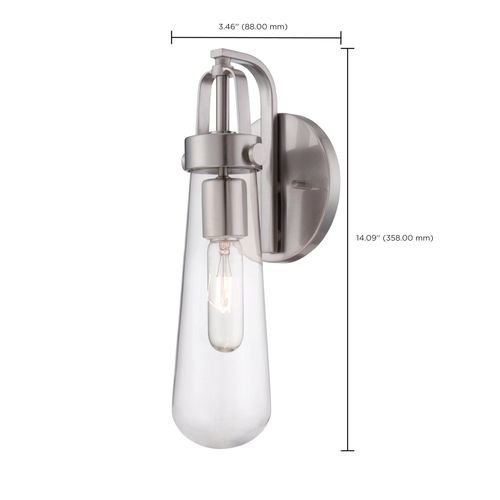 Main product image of Beaker 1 Light Wall Sconce w/ Clear Glass