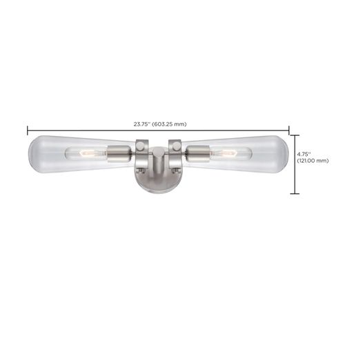 Main product image of Beaker 2 Light Wall Sconce w/ Clear Glass Vintage lamps Included