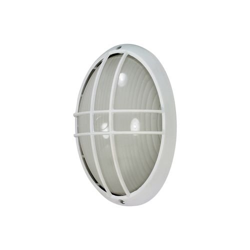 Main product image of 1 Light 13" Large Oval Cage Bulk Head Die Cast Bulk Head
